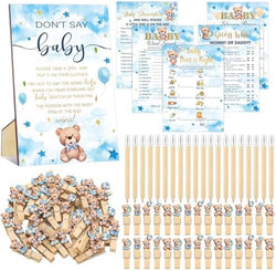 Patelai 321 Pcs Baby Shower Games Supplies, Blue Bear by Patelai