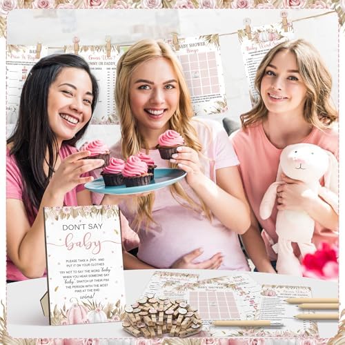 Patelai 321 Pcs Baby Shower Games Supplies, Boho Pumpkin - Image 5