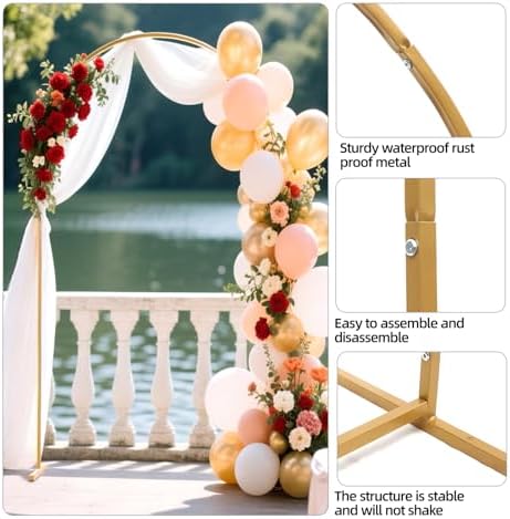 6.6 FT Backdrop Stand Arch Set with Cover,for Wedding Party Decor - Image 7