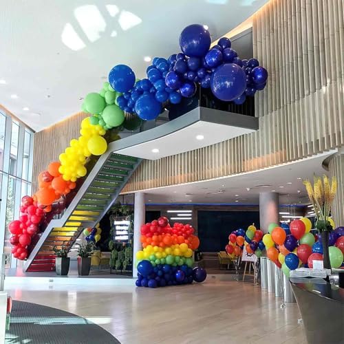 PartyWoo Assorted Colors Rainbow Balloons 50pcs Multicolor Colorful 12 Inch - Image 6