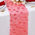 Snowkingdom 2 Pcs Christmas Red Snowflake Table Runner 108 Inch Sparkly Red Foil Glitter Metallic Mesh Runners Dining Kitchen Table Decorations for Seasonal Winter Xmas Festival Holiday Home Party by Snowkingdom