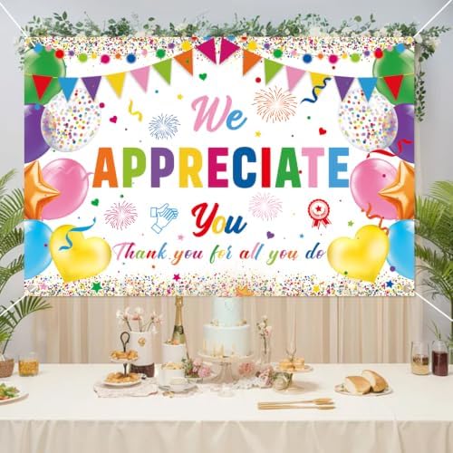 We Appreciate You Banner Decoration,Employee Pastor Appreciation Decoration - Image 3