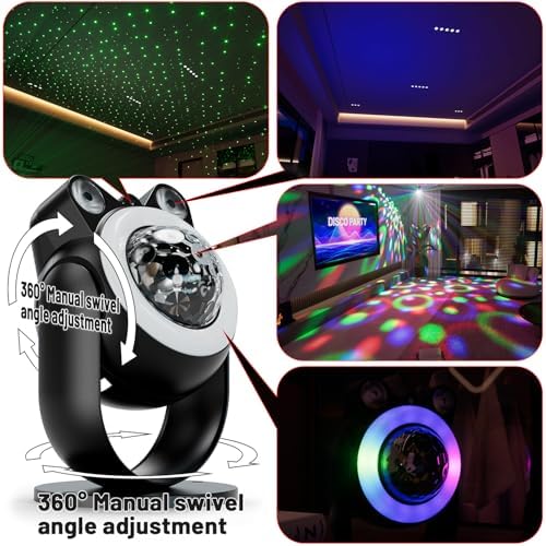 Party Lights DJ Disco Light Disco Ball Lights with Star Projector Sound Activated Strobe for Parties, Bar, Birthday, Wedding, DJ, Pub, Holiday, Event Live Show, Christmas, Living Room, Decorations - Image 4