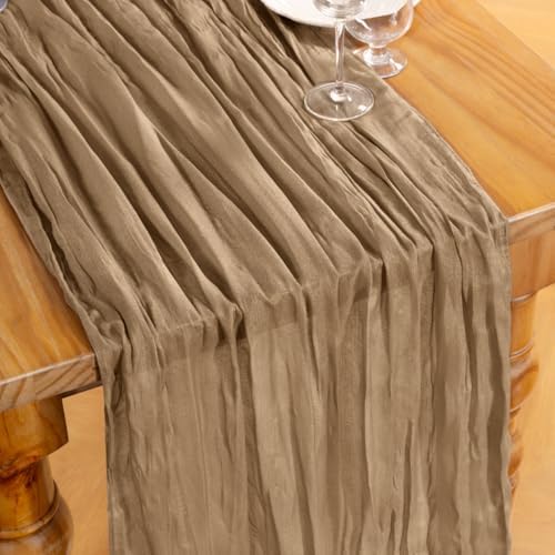 DeZerlor Nude Cheesecloth Table Runners 12 Pack Fall Runners - Image 2