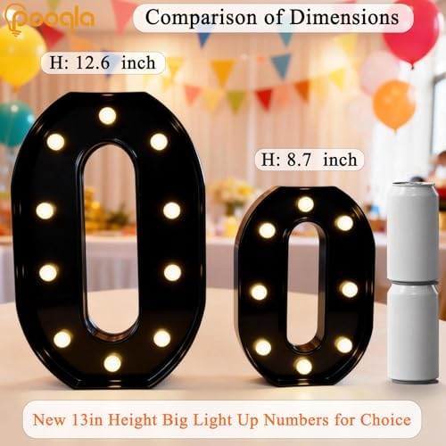 Pooqla 4th Birthday Decorations for Boys, Large Black Light Up Numbers - Image 2