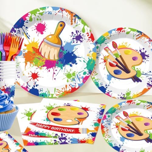 212pcs Paint Party Decorations for Art Lovers, Serves 25 - Image 2
