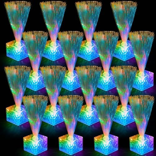 Amylove 16 Pcs Mini Fiber Optic Lamp Glow Party Favors, Clear, 6 Inch by Amylove