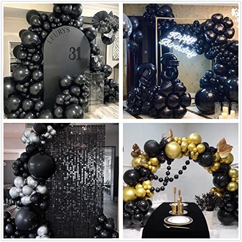 412pcs Black Balloons 18 12 10 5 Inch Black Balloon Garland Arch Kit Different Sizes Matte Latex Balloons for Baby Shower Birthday Wedding Party Decorations - Image 6