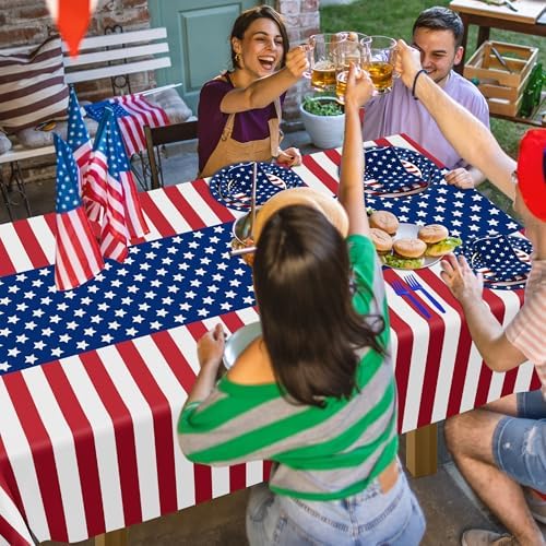122 PCS American Flag Paper Plates and Napkins, Patriotic Party Tableware - Image 6