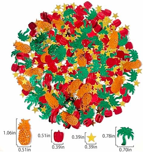 Coconut Trees Confetti Summer Pineapple Capsicum Star Shape Table Scatters Confetti for Summer Decorations Birthday Party Supplies Decorations Party Sets - Image 3