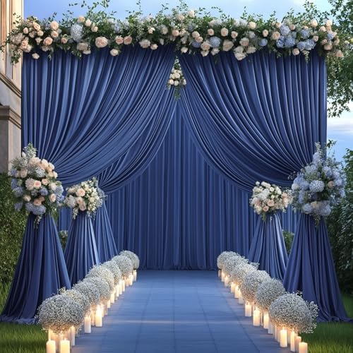 40x10FT Navy Blue Backdrop Curtains for Wedding Parties, Wrinkle Free Polyester Photography Backdrop Drapes for Wedding Baby Shower Birthday Parties Stage Background Stand Decorations 4x10ft,10 Panels - Image 6