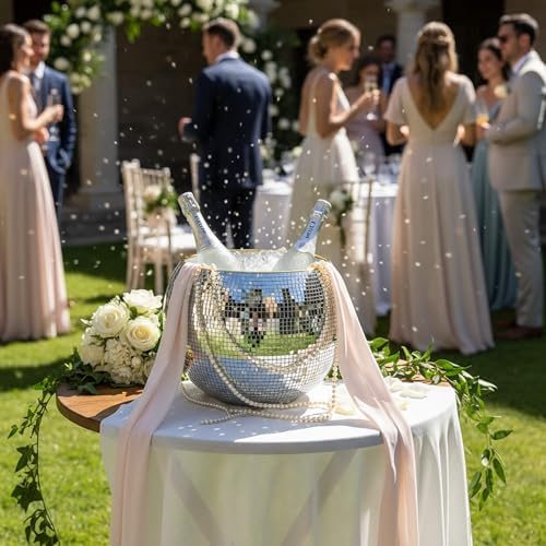 9.8 Inch Disco Ball Ice Bucket, Wine Beer Champagne Cooler - Image 2