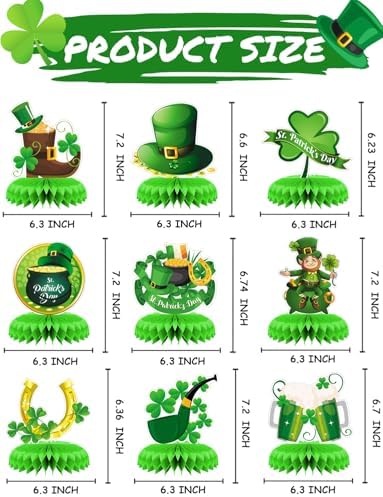 9Pcs St Patricks Day Table Decorations, Green St. Patrick's Day Centerpiece - Image 4