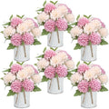 6 Set Pre-Made Flower Table Centerpieces - Dusty Pink & Champagne by SEKNHOP