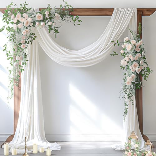 Wedding Arch Draping Fabric Sheer Chiffon Curtain Drape Wedding Party Decor by Socomi