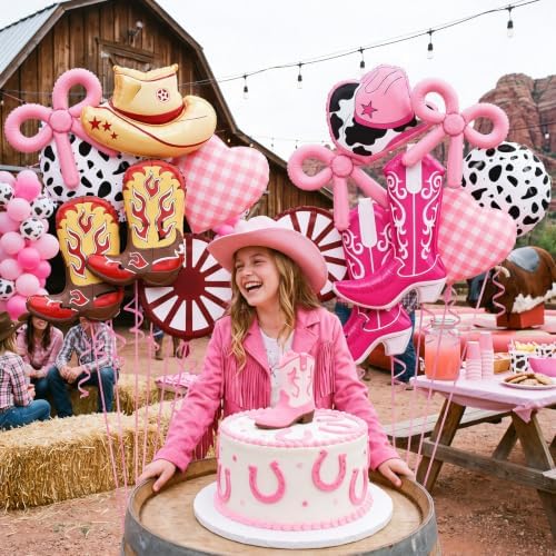 MiniInflat 16 Pcs Pink and Brown Cowgirl Party Balloons Decorations - Image 7