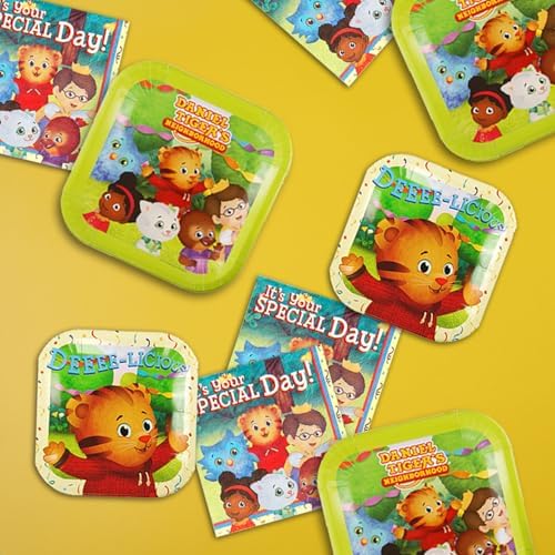 Daniel Tiger's Neighborhood Party-In-A-Box - 61 Pieces Party Kit - Quality Decorations & Supplies - Plates, Napkins, Cups, & Streamer - Image 5