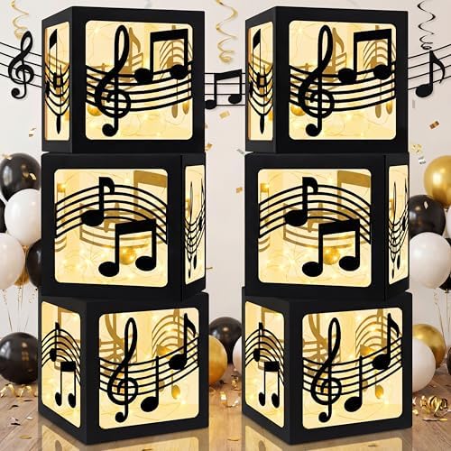 Novabright 6 Sets Music Party Decoration Large Boxes with Light Strings by Unknown