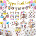 Cat Birthday Decorations,190pcs Cat Party Decorations cat Birthday Plates and Napkins Cups Tablecloth Cake Topper Hanging Swirls Centerpiece Balloon for Ca t Party Supplies by Unknown