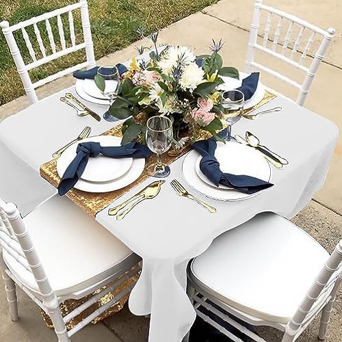 Fitable 6 Pack White Square Tablecloths 70x70 Inch for 2-4 Ft Tables - Image 2