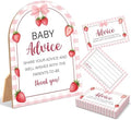 Sweet Berry Baby Shower Games, Strawberry Advice For Parents To Be, 6x8 Inch Arch Wooden Sign With Stand And 50 Advice Cards, Gender Reveal Party Supplies & Decorations -LN011 by Unknown