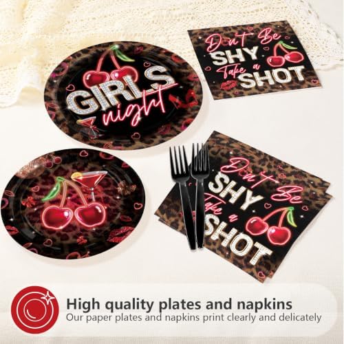 96Pcs Red Cheetah Print Party Decorations for Girls Night Serves 24 - Image 5
