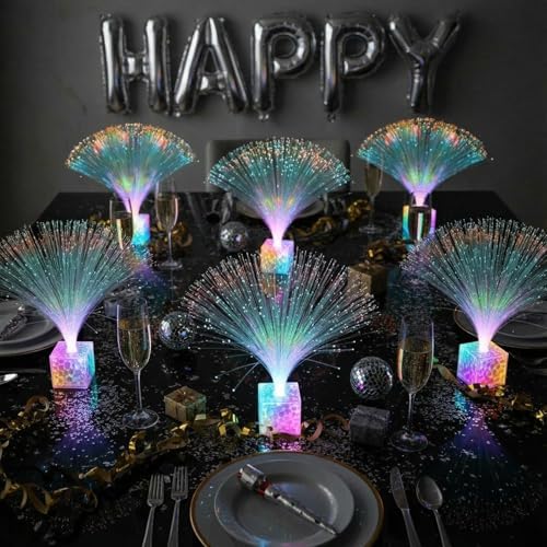 Amylove 8 Pcs Mini Fiber Optic Lamp Glow Party Favors, Clear, 10 Inch - Image 5