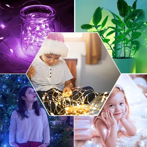 SmilingTown Christmas Fairy String Lights,15 Packs 20 LEDs Battery Operated 6.6FT Silver Copper Wire Starry String Light for DIY Bottle Jars Costume Wedding Party Easter Table Decorations (5 Colors) - Image 2