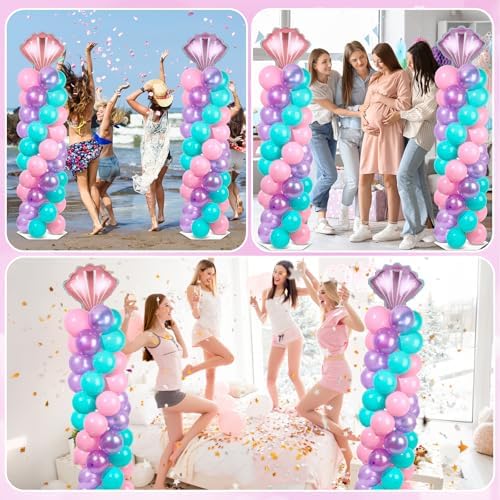 2 Sets Mermaid Balloon Column Stand Kit Adjustable Mermaid Balloon Decor - Image 6