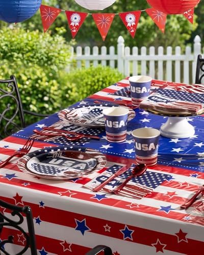 Goodluck Patriotic Disposable Paper Plates and Napkins Party Sets - Image 5