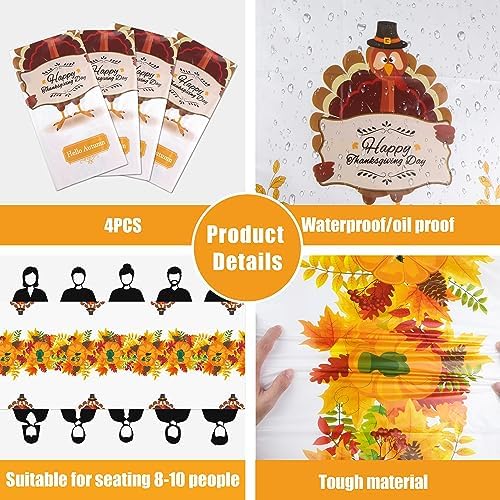 OHOME 2 Pack Thanksgiving Tablecloth Disposable - Fall Party Supplies for Thanksgiving Table Decor | Friendsgiving Party Decorations | Thanksgiving Decorations 54" x 108" - Image 4