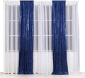 Poise3EHome 2ft x 8ft Blue Sequin Photography Backdrop Curtains 2 Panels for Party Decoration, Navy Blue by Poise3EHome