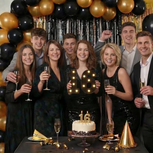 16th Birthday Decorations for Girls and Boys, Black Light-Up Number 16 Sign, Battery-Operated Illuminated Party Table Decoration Backdrop Wall Decor Sweet 16 Party Decorations ZJDZTK - Image 6