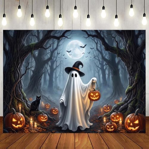 6 x 4 ft Halloween Ghost Forest Backdrop Photo Background Party Decoration by Etsyoki