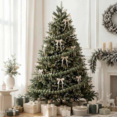 Canlierr 2 Pcs 6.5ft Christmas Velvet Ball Garland Mantle Decorations 60mm - Image 4