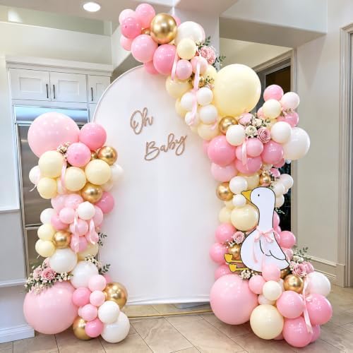 Pink and Yellow Balloon Arch Kit 129 PCS - Image 3