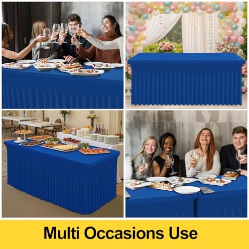 Smiry 2 Pack Spandex Elastic Fitted Table Cloth Skirt for 4FT Table - Image 5