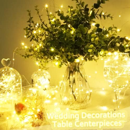 SmilingTown 15 Packs 20 LED Fairy Lights Battery Operated - 6.6FT Silver Copper Wire Waterproof Starry String Light for DIY Party Christmas Costume Wedding Easter Table Decorations (Warm White) - Image 5