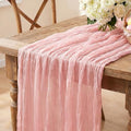 Pink Cheesecloth Table Runner, 10FT Dusty Pink Boho Gauze Table Runner for Spring Easter Girl Baby Shower Bridal Shower Wedding Tea Party Pink Birthday Decorations by Miucat