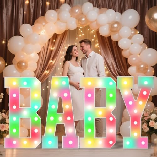 Ledido 4FT Colorful Marquee Light Up Letter E for Party - Image 3