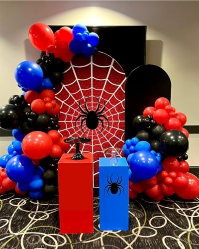 Spider Balloon Arch Garland Kit - 151Pcs Spider Theme Birthday Decorations Royal Blue Black Red Silver Spider Arch Kit for Man Baby Shower Super Spider Hero Theme Boys Kids Party Decorations - Image 4