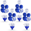 4 Set Royal Blue Table Balloons Foil Spray Centerpiece with Royal Blue and Confetti Balloons Stand Kit for Birthday Party Girls Baby Shower Wedding Bridal Shower Prom Graduation Table Decorations by Suppromo