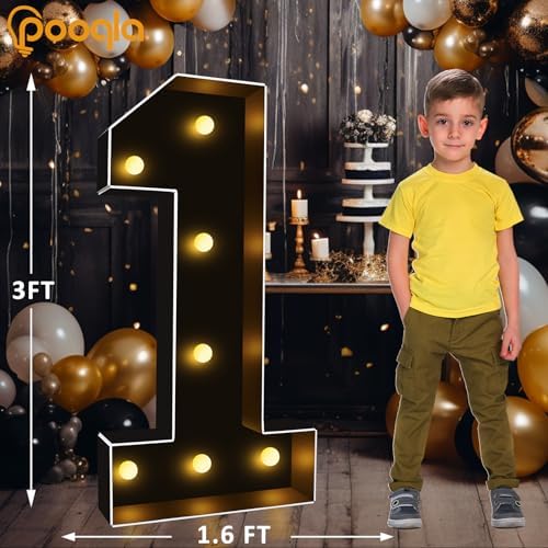 Pooqla 3FT Marquee Light Up Numbers 1 for 1st Birthday Decorations - Image 6