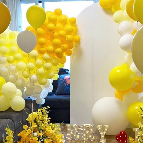 Voircoloria 105pcs Pastel Yellow Party Latex Balloons, 12inch - Image 6