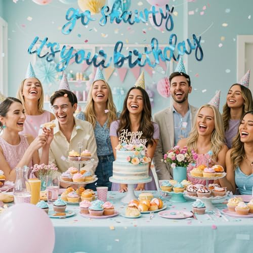 BEISHIDA Double-sided Lake Blue Go Shawty It's Your Birthday Banner Decor - Image 4
