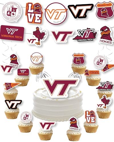 Virginia Tech Merch Party Supplies Hokies Graduation Decorations 42 Pc by PartyKandyDecorGifts