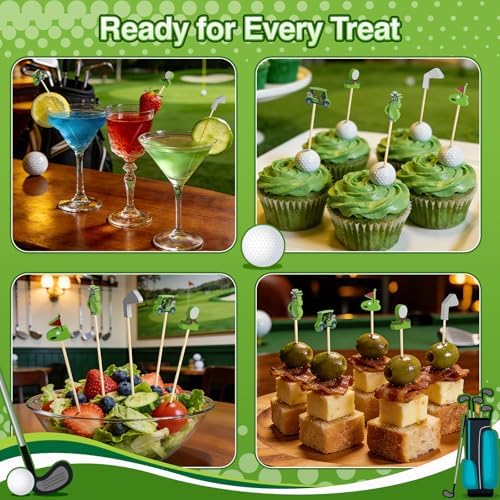 Golf Cocktail Picks, 4.7 IN Wooden Fancy Toothpicks for Appetizers - Image 7