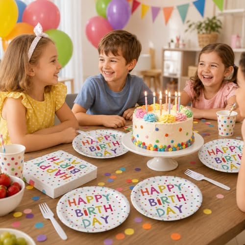 72 Pcs Birthday Plates Napkins and Forks Set, 7 Inch, Serves 24 Guests - Image 7