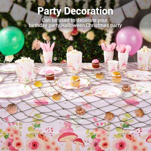 80x40'' Decorative Fishing Net w/Shells, Clips, Hanging Photo Display Net - Image 5