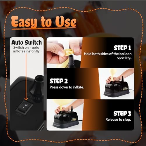 Balloon Pump Electric, Dual Nozzle Balloon Inflator Air Pump, Fast & Easy Inflation for Party Decorations, Birthday Decorations – Lightweight, Portable Balloon Blower Machine - Image 6